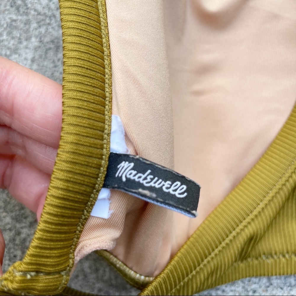 Madewell Second Wave Ribbed Racerback Bikini Top Sz S - Picture 3 of 3